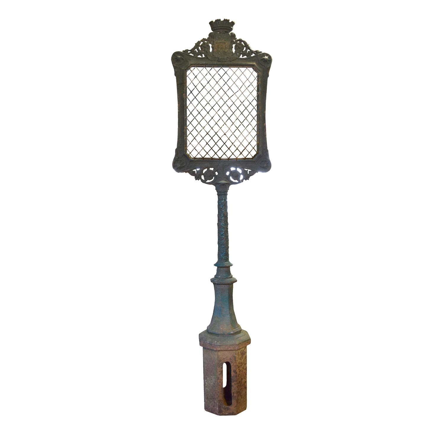 A Cast Iron Sign Post 25.5" W x 14" D x 103" H — France, 20th Century
