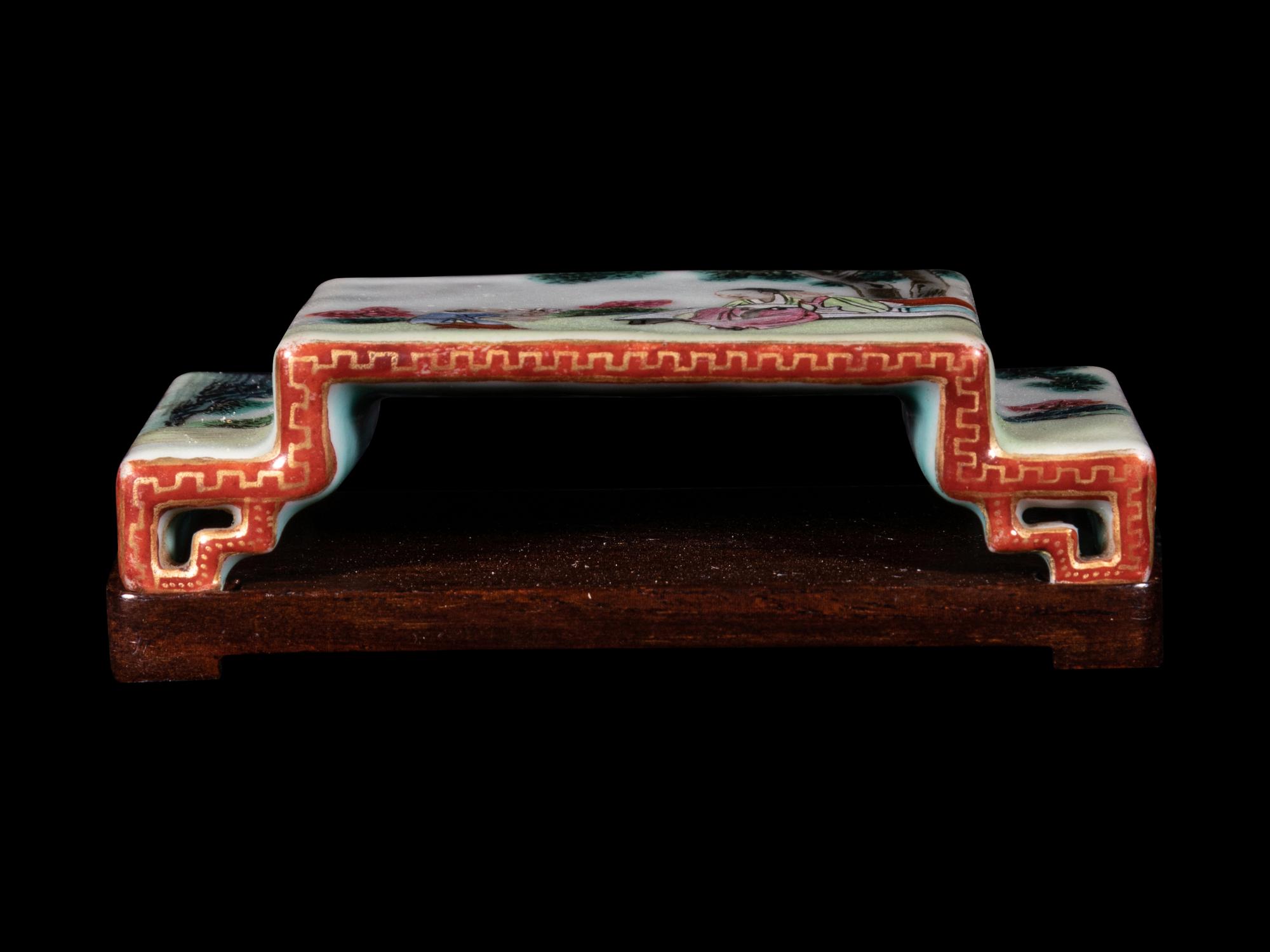 A Famille Rose Porcelain Ink Rest