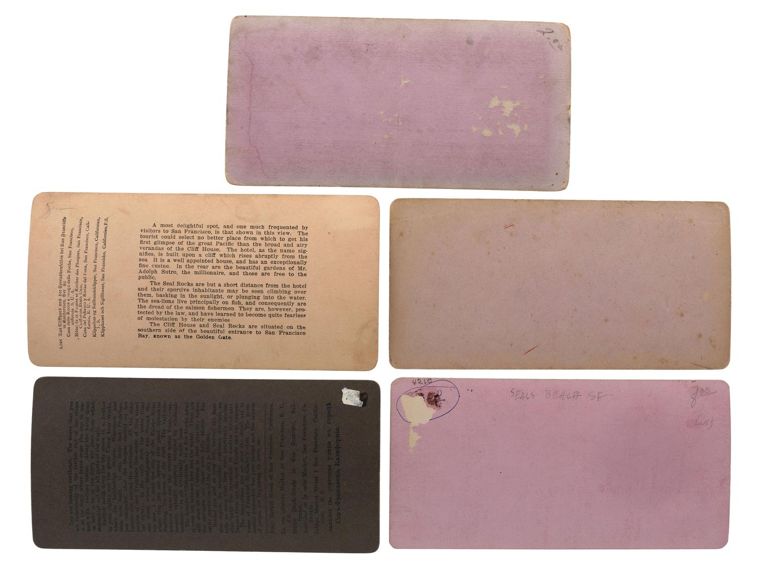 [CALIFORNIA]. A group of 9 stereoviews of California, incl. images by Lawrence & Houseworth, Pond, and Taber.