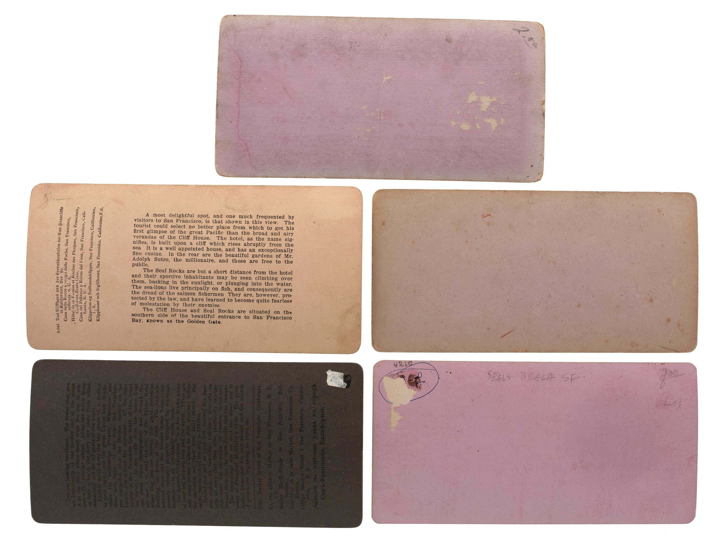 [CALIFORNIA]. A group of 9 stereoviews of California, incl. images by Lawrence & Houseworth, Pond, and Taber.