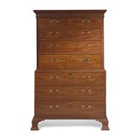 A George III Carved Mahogany Chest-On-Chest
