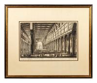 Two Plates from Le Vedute di Roma ( Spaccato interno della Basilica di S. Paolo fuori delle Mura and Dieta...Villa Adriana )