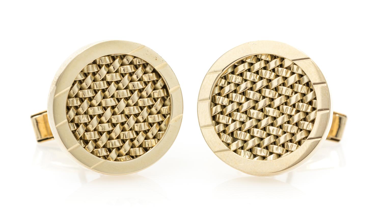 A Pair of Yellow Gold Cufflinks, 13.15 dwts.