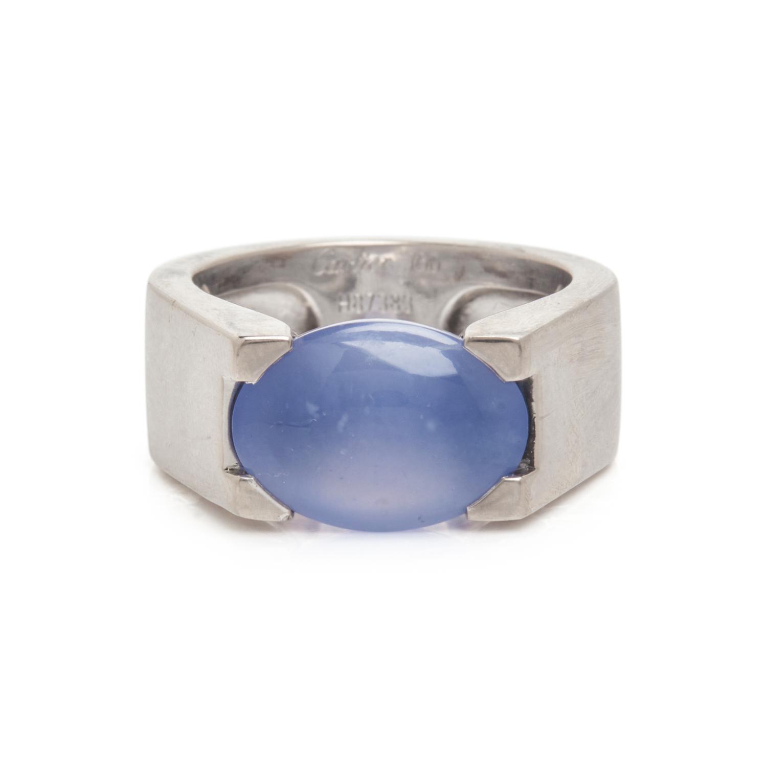 CARTIER, WHITE GOLD AND CHALCEDONY 'TANKISSINE CHEVALIER' RING