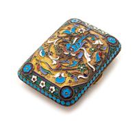 A Russian Silver-Gilt and Enamel Snuff Box, Mark of Mikhail Zorin, Moscow, Late 19th/Early 20th Century, the case with polychrome ename
