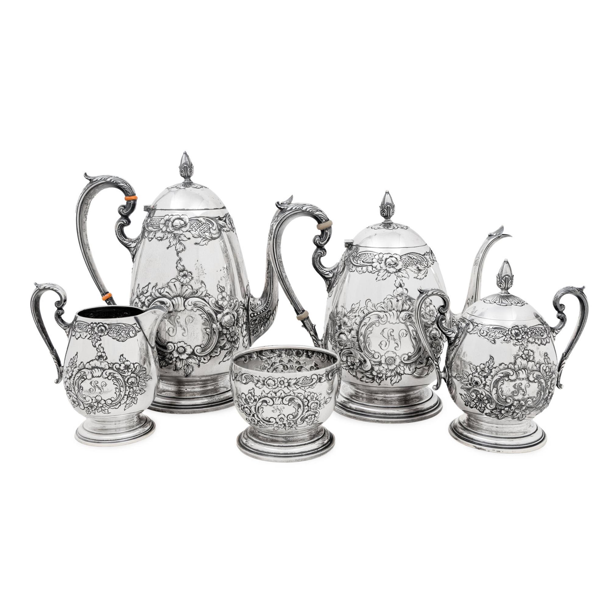 An American Silver Five-Piece Tea and Coffee Service