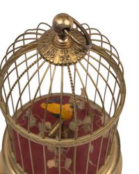 A Gilt Metal Singing Bird in Cage Automaton by Karl Griesbaum Workshop