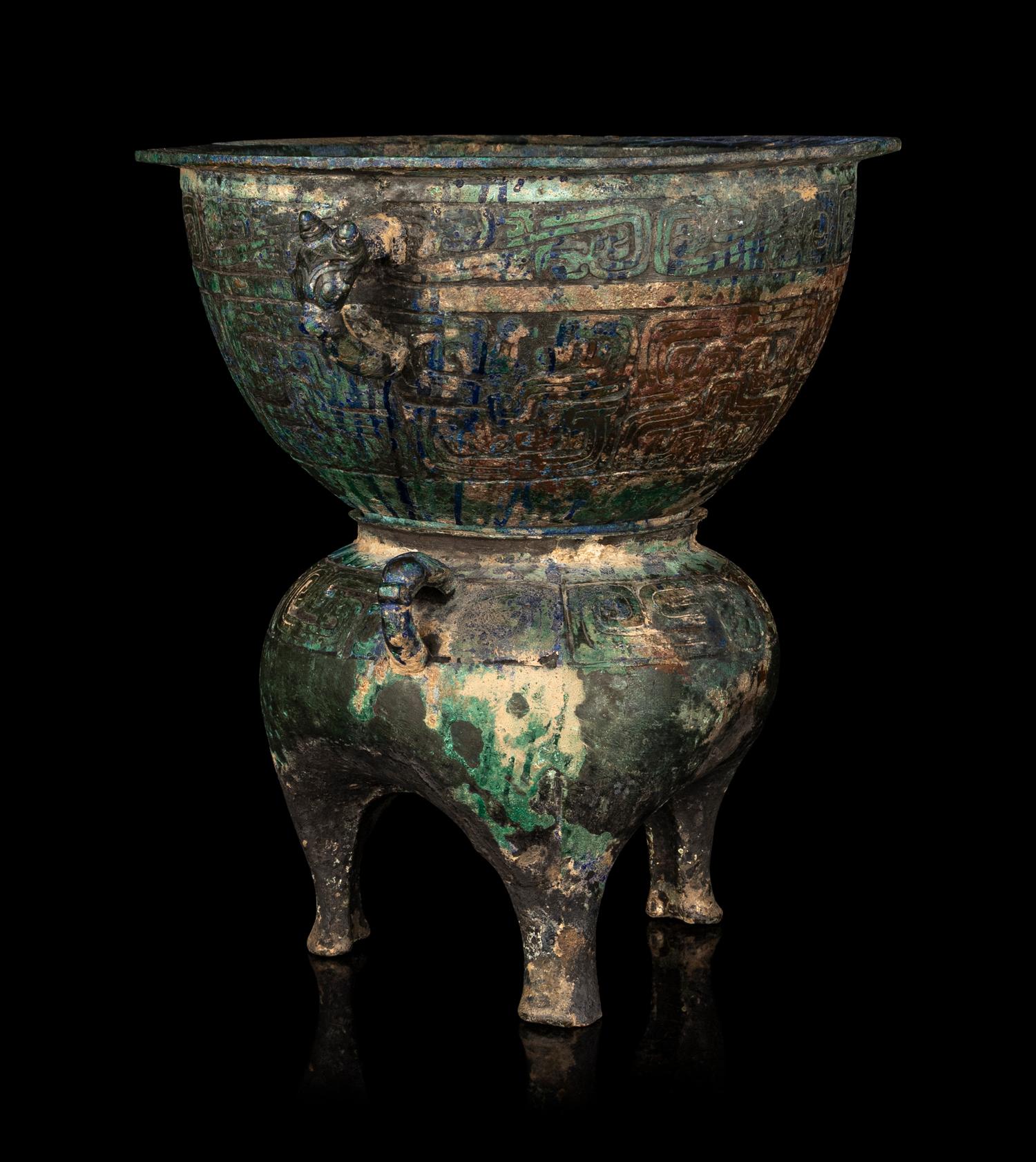 A Chinese Archaistic Bronze Two-Part Steamer, Yan