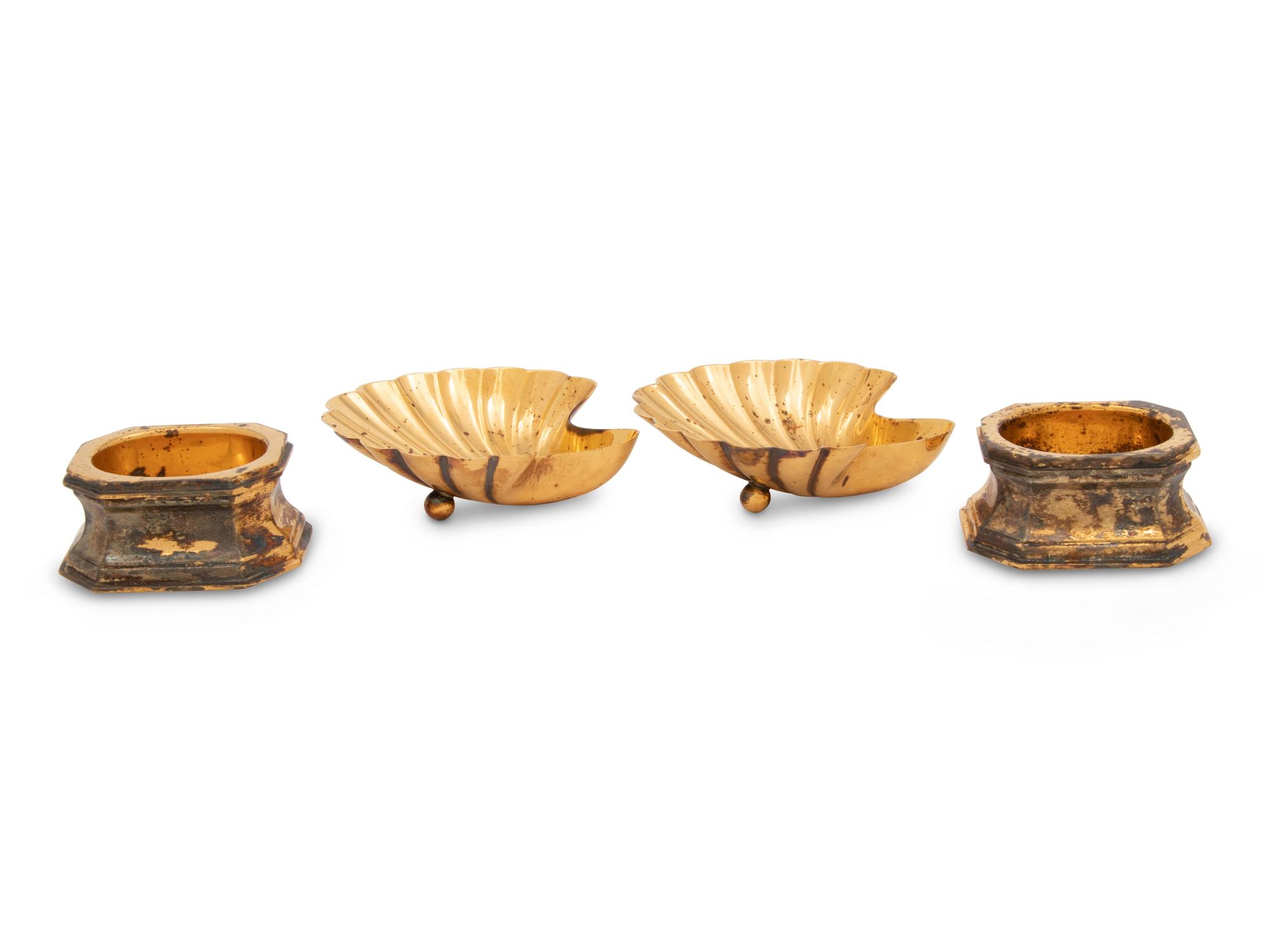 Four Tiffany and Co. Silver-Gilt Salt Cellars