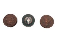Two Carved Patch Boxes and a Portrait Medallion-Inset Patch Box