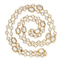 A Chanel Clear Crystal Chicklet Sautoir Length: 64".