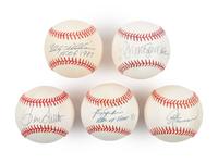 A Collection of Chicago Cubs Hall of Fame Single Signed Autograph Baseballs (JSA)