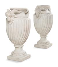 A Pair of Neoclassical Style Marble Urns