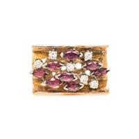 YELLOW GOLD, RUBY AND DIAMOND RING