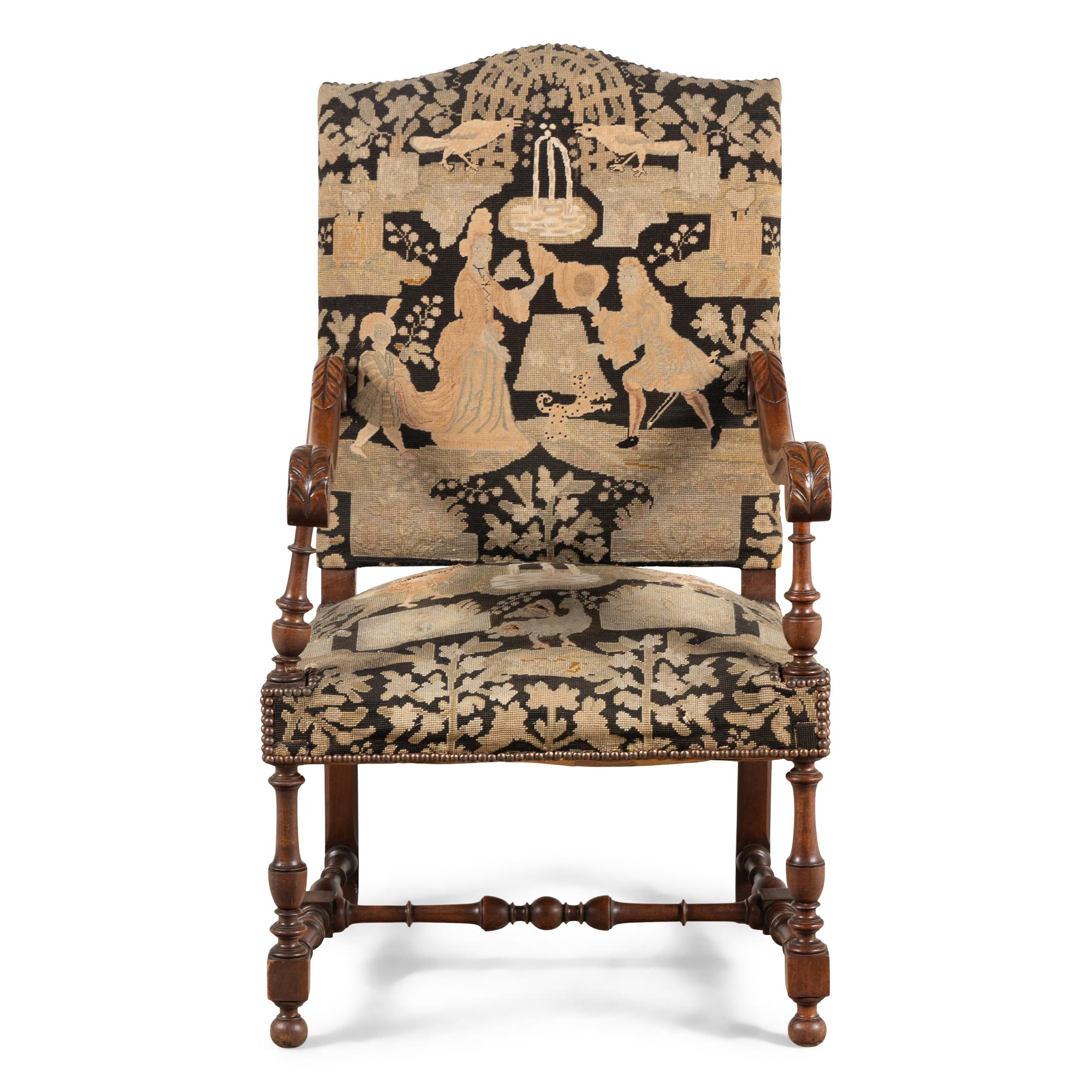 A Louis XIII Walnut Armchair