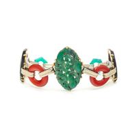 BICOLOR GOLD, JADE, AND HARDSTONE BRACELET