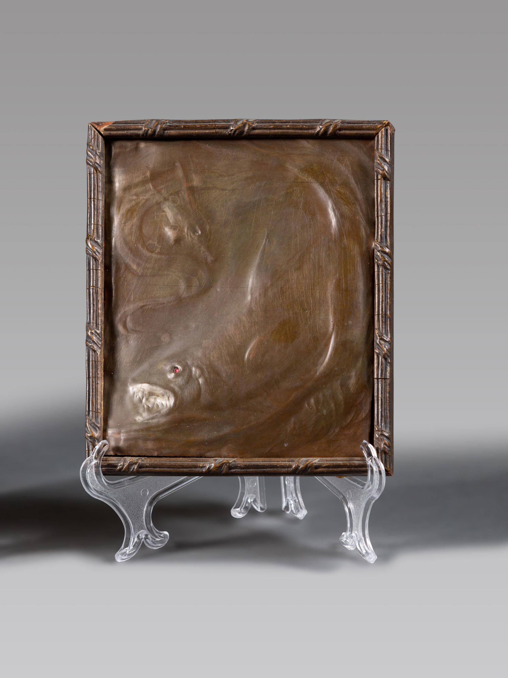Three Art Nouveau Repoussé Metal Wall Plaques