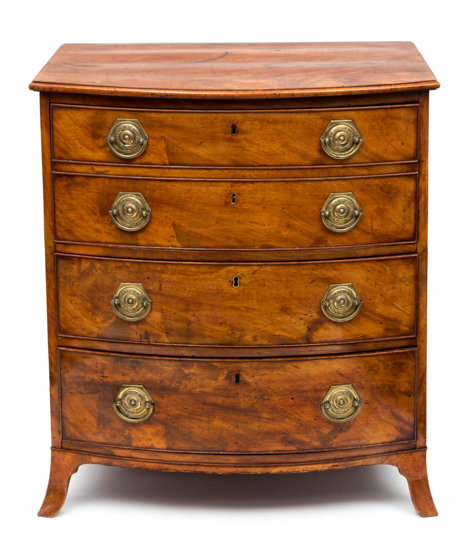 A Regency Mahogany Small Chest of Drawers Height 32 x width 28 x depth 20 1/2 inches. — EARLY 19TH CENTURY