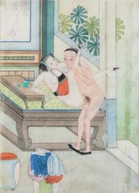A set of twelve Chinese erotic album leaves, late Qing dynasty to Republic period 春宮圖一組十二幅 晚清至民國