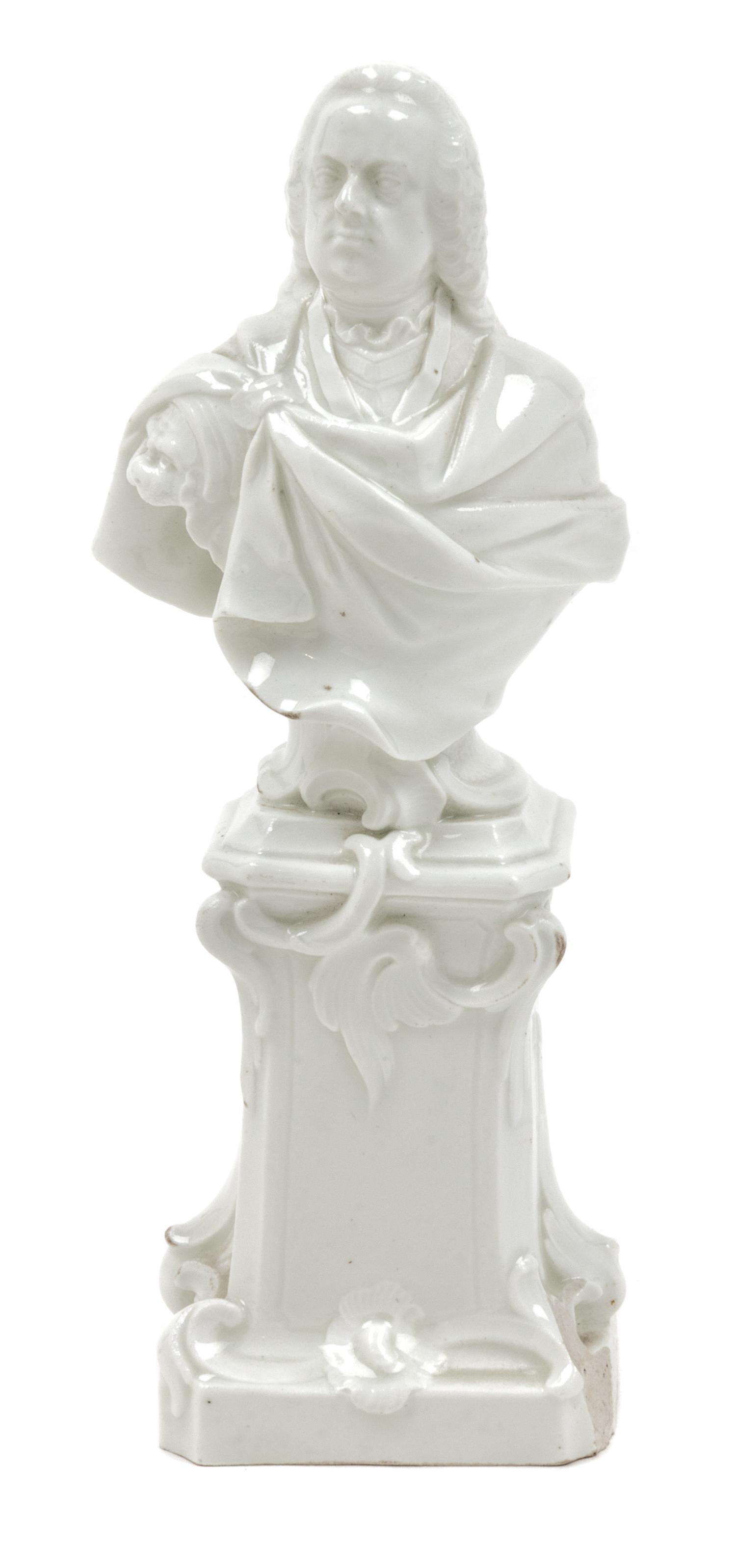 A Vienna White Porcelain Bust Height 8 1/2 inches. — CIRCA 1750