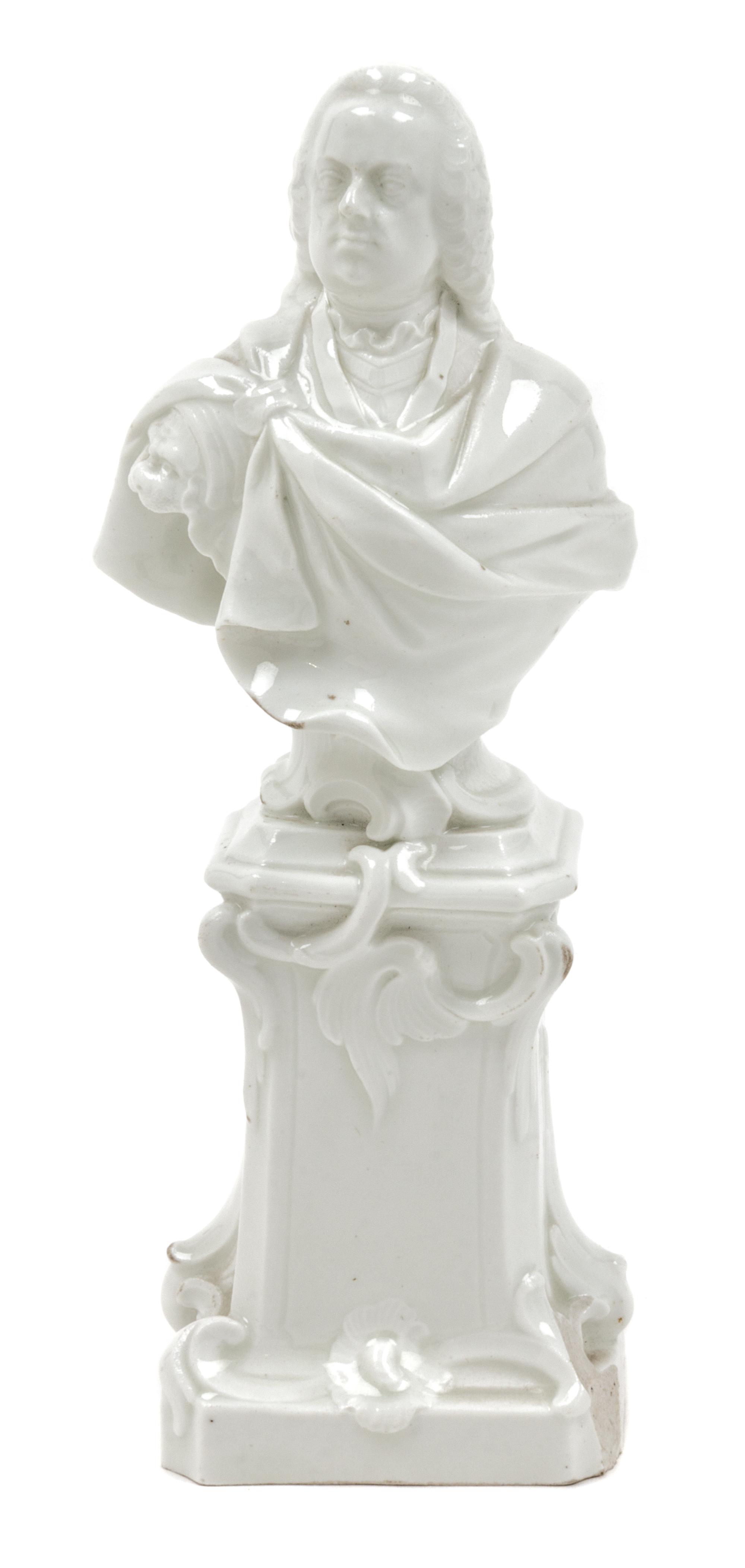 A Vienna White Porcelain Bust Height 8 1/2 inches. — CIRCA 1750