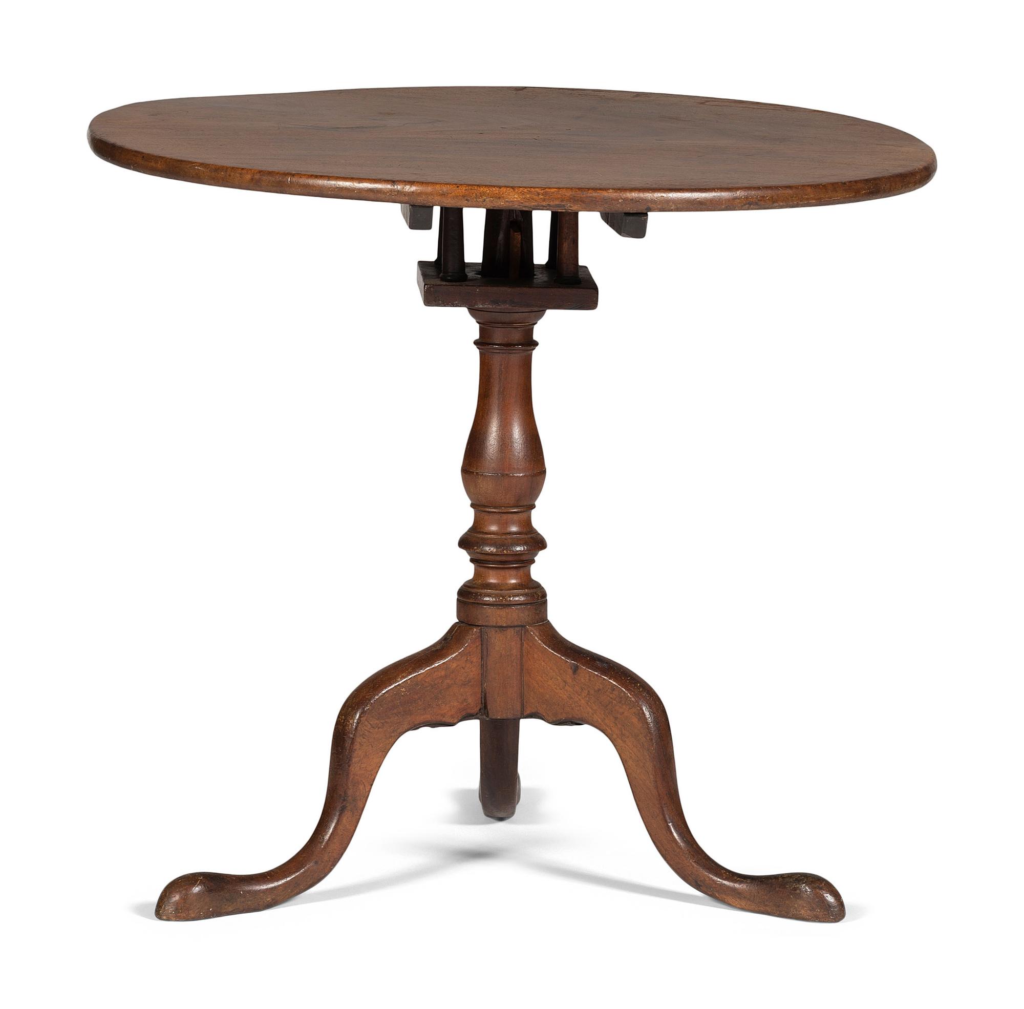 A Chippendale Figured Walnut Tilt-Top Tea Table