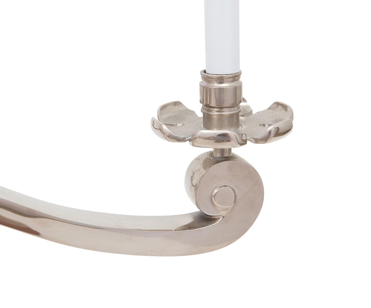 A Nickel Plated Six-Light Chandelier