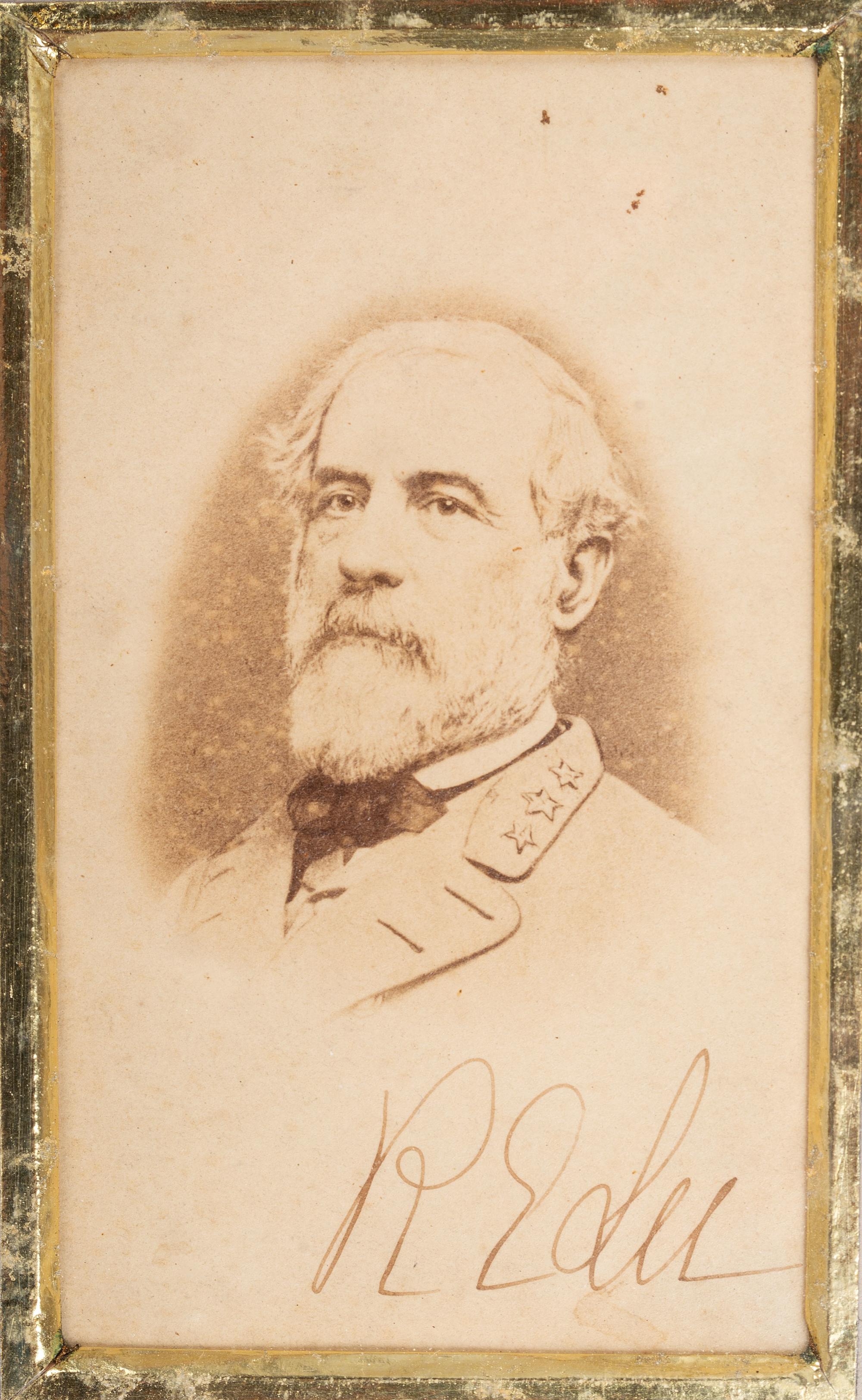 [CIVIL WAR]. CDVs signed by Robert E. LEE and Ulysses S. GRANT.