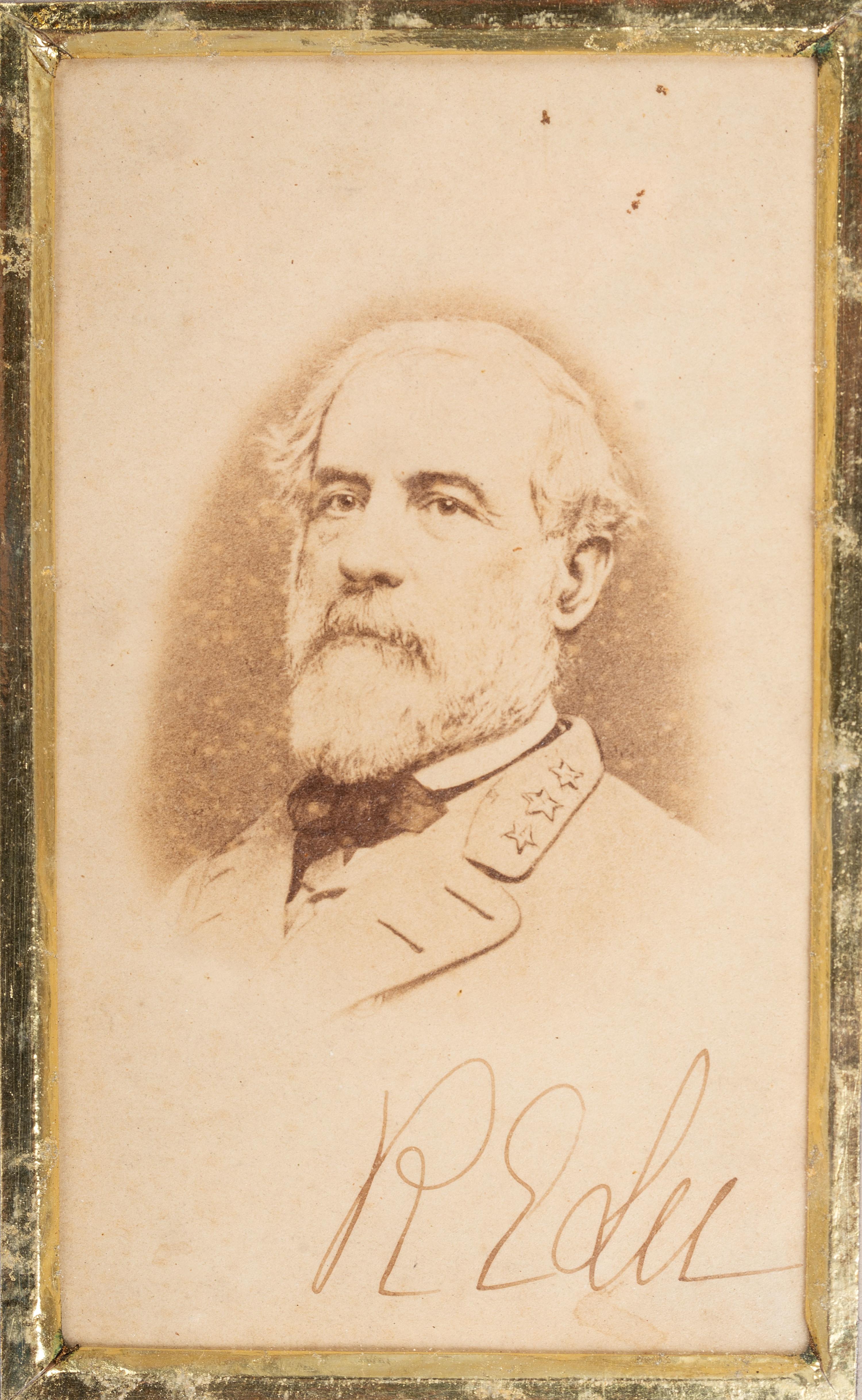 [CIVIL WAR]. CDVs signed by Robert E. LEE and Ulysses S. GRANT.