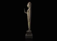 A Thai Lan Na style bronze figure of a standing Buddha, 18th century or earlier 泰國蘭納風格立佛 十八世紀或更早