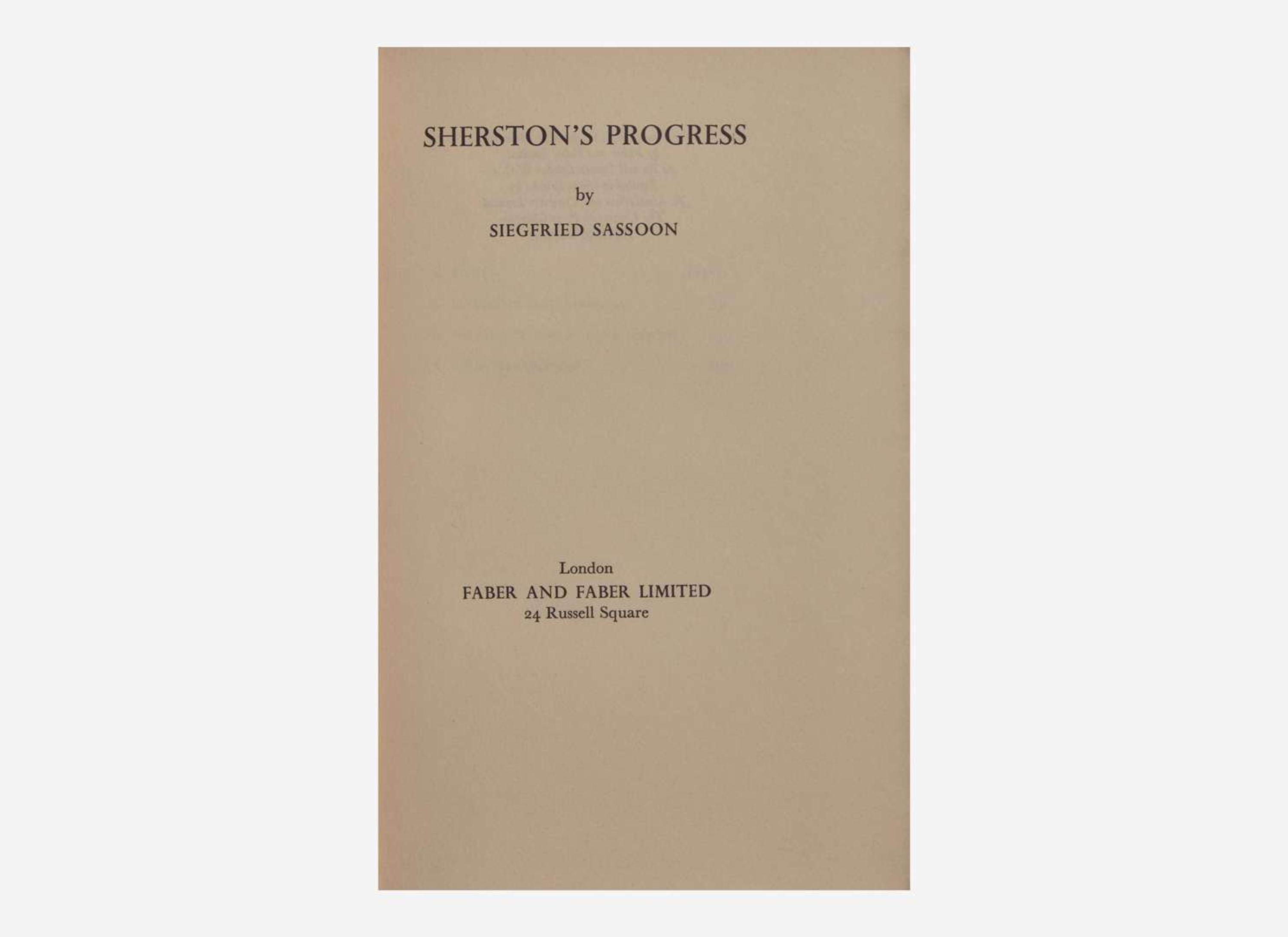 [Literature] Sassoon, Siegfried: The Sherston Trilogy