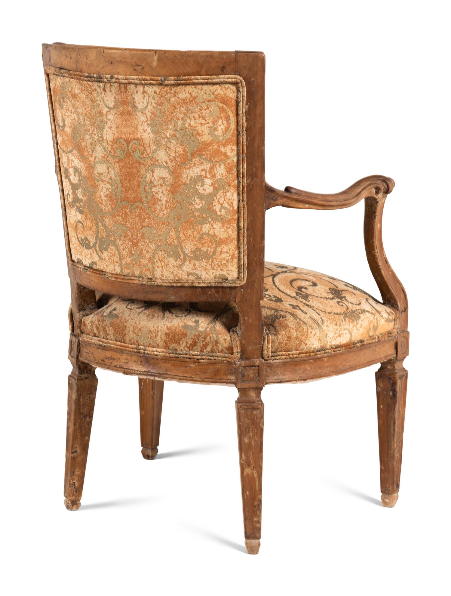 A Pair of Italian Fruitwood Armchairs
