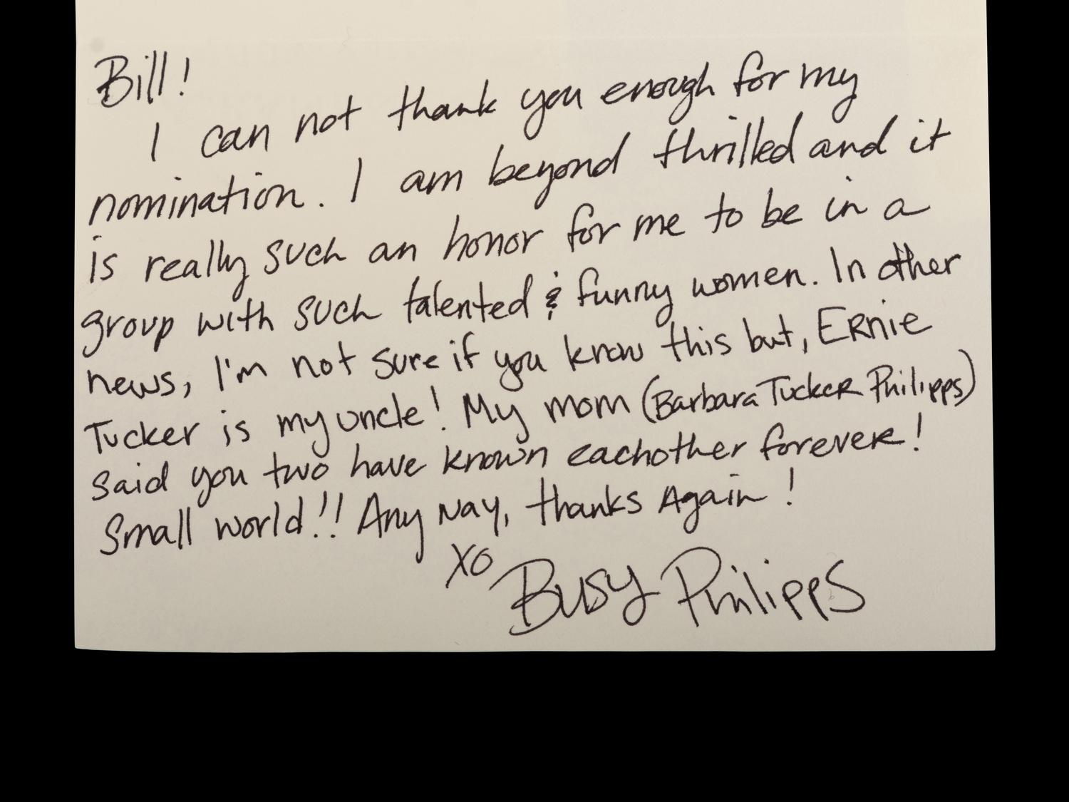 (Celebrity Memorabilia) A collection of 17 personal letters from celebrities, addressed to Bill Zwecker; comprising: