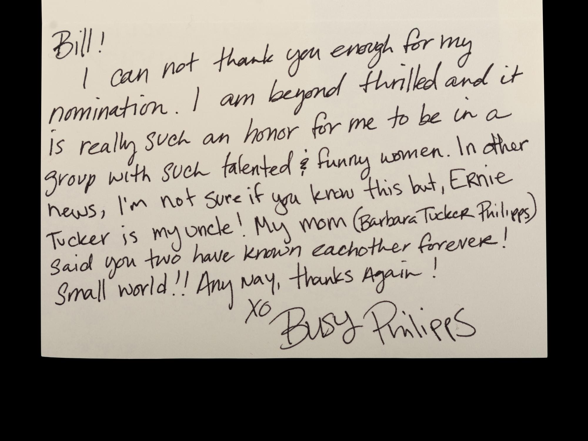 (Celebrity Memorabilia) A collection of 17 personal letters from celebrities, addressed to Bill Zwecker; comprising: