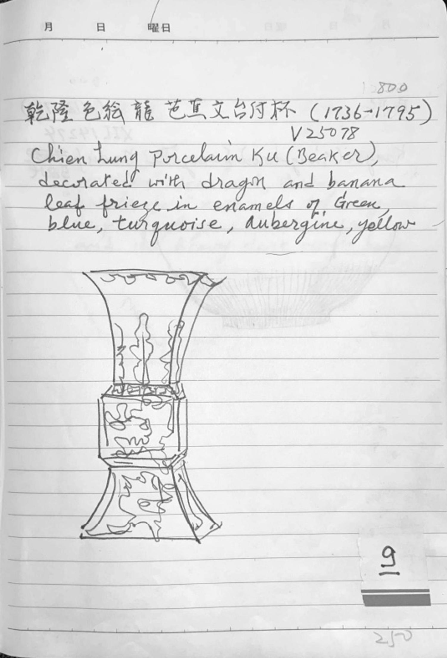A Fahua -Style Porcelain Gu Vase