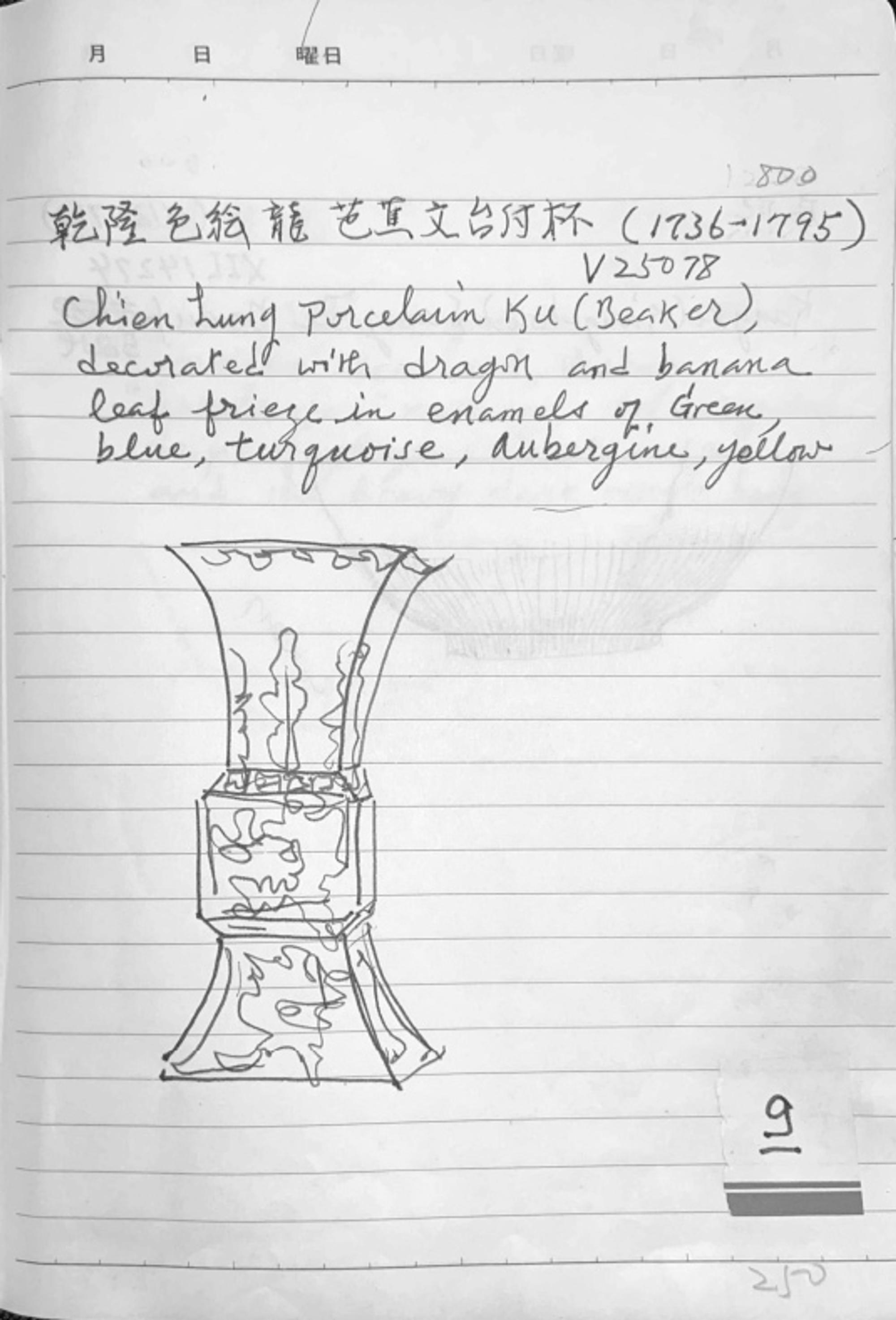 A Fahua -Style Porcelain Gu Vase