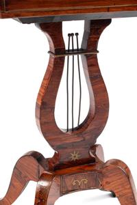 A Regency Brass Inlaid Tulipwood Tea Poy