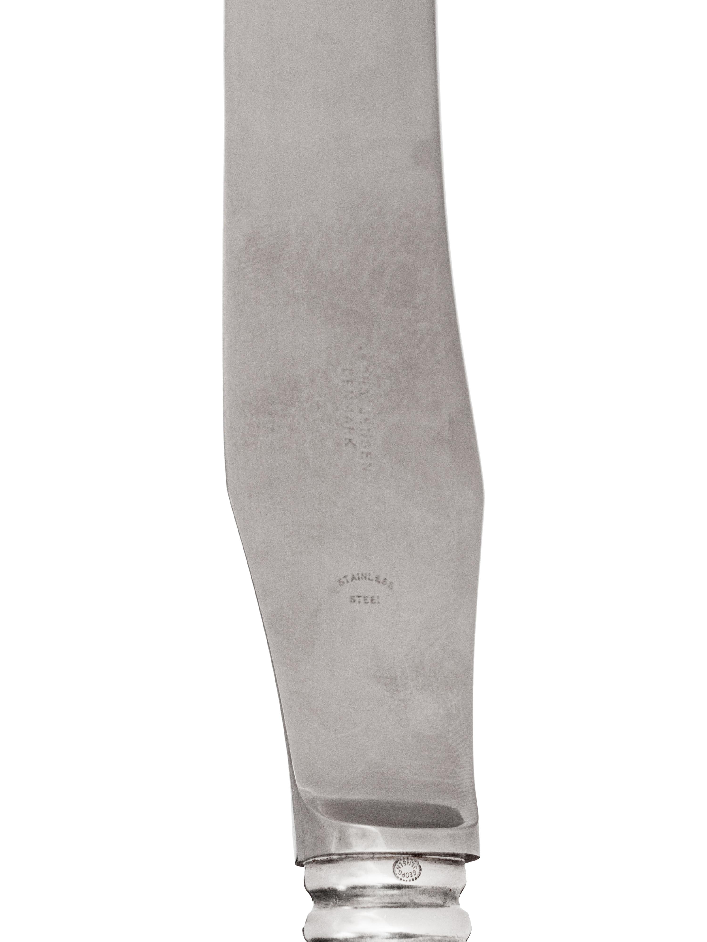 A Georg Jensen Silver Three-Piece Carving Set