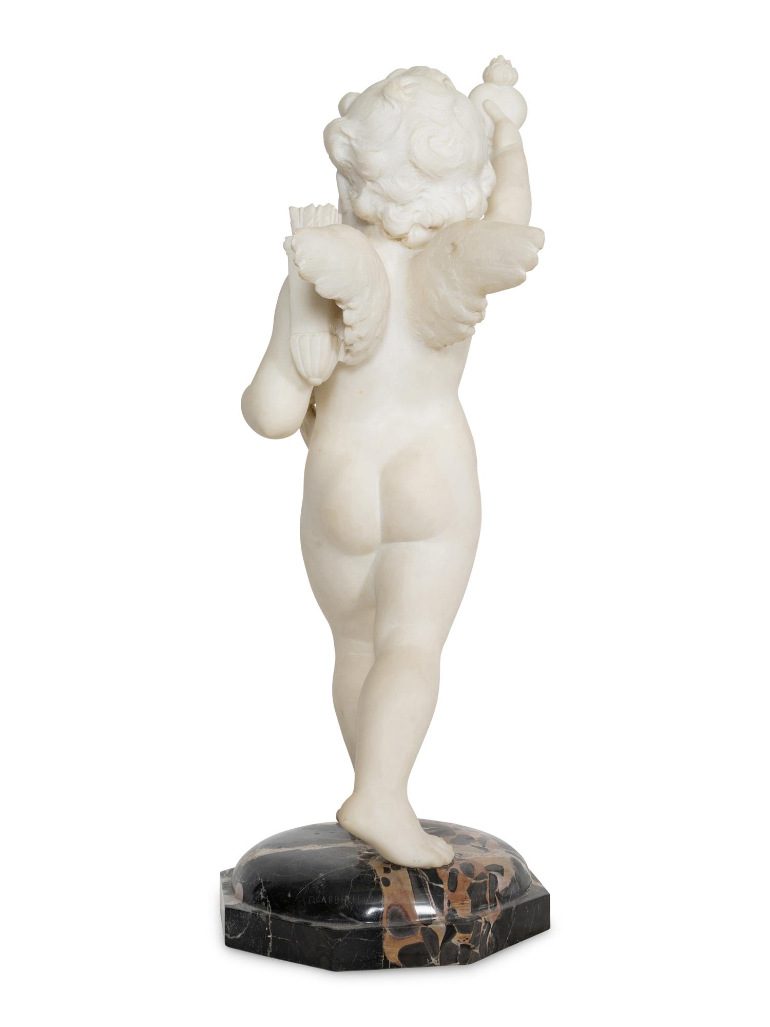 Cupid Holding Flaming Heart Aloft