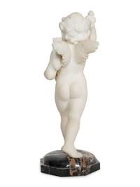 Cupid Holding Flaming Heart Aloft