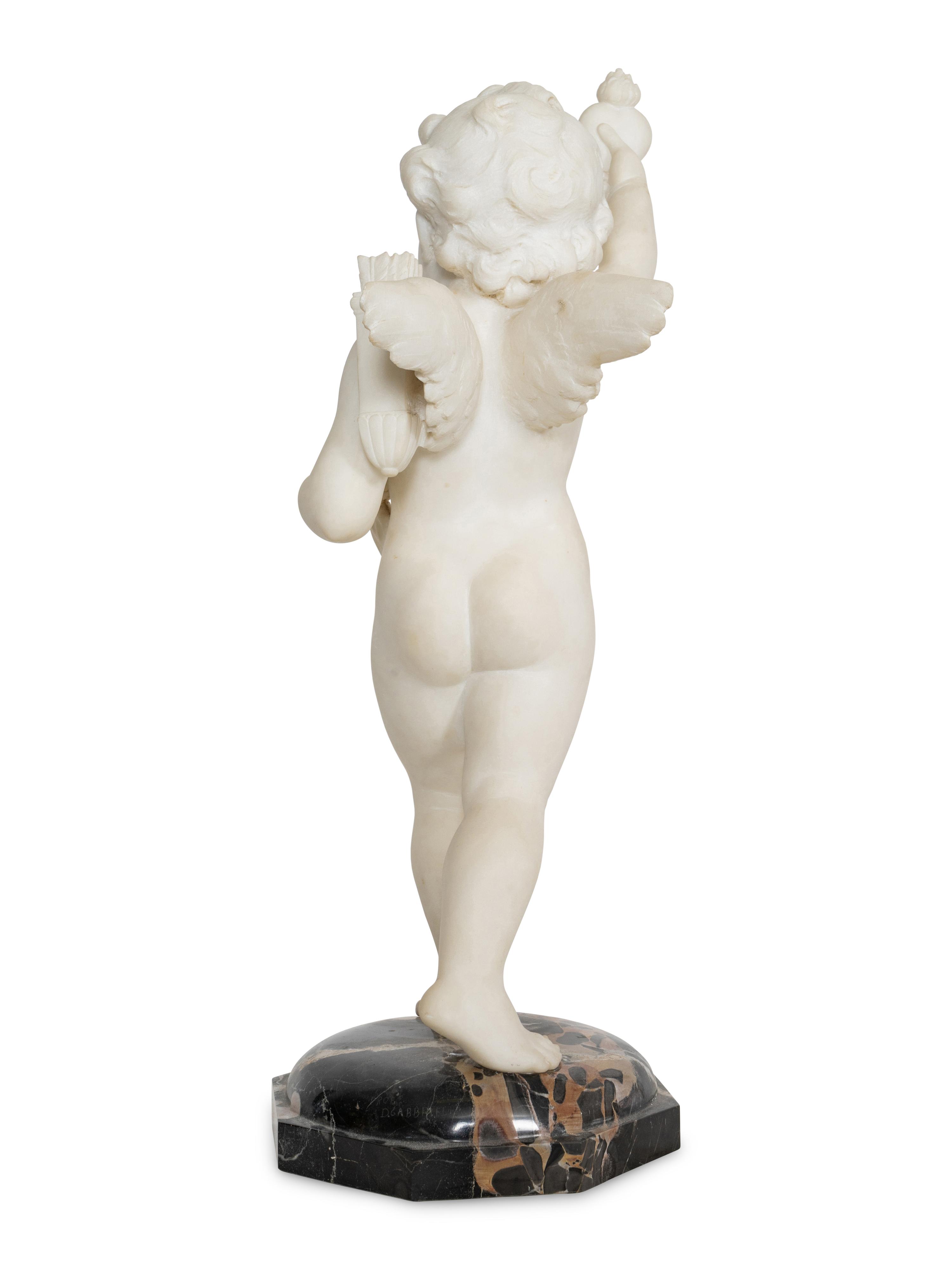 Cupid Holding Flaming Heart Aloft