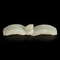 A Chinese carved white jade buckle 白玉带扣 Qing dynasty, 18/19th century ? ???????