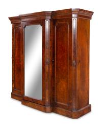 An Edwardian Burl Walnut Armoire
