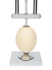 A Chrome and Ostrich Egg Lamp