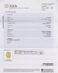 13.17 CARAT OVAL BRILLIANT CUT YELLOW SAPPHIRE