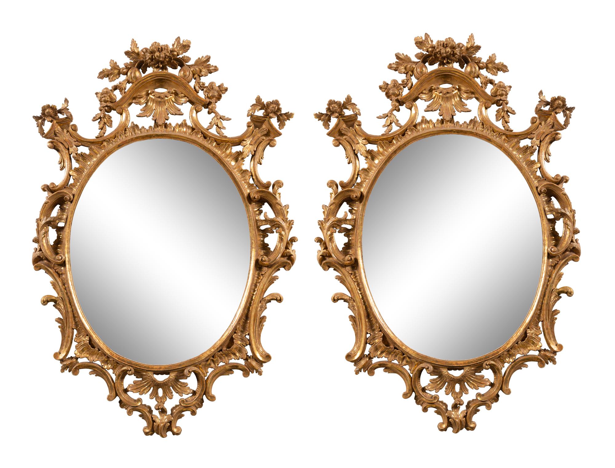 A Pair of George II Giltwood Mirrors