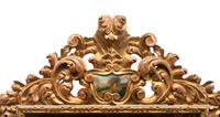 A Continental Baroque Style Giltwood and Polychrome-Painted Mirror