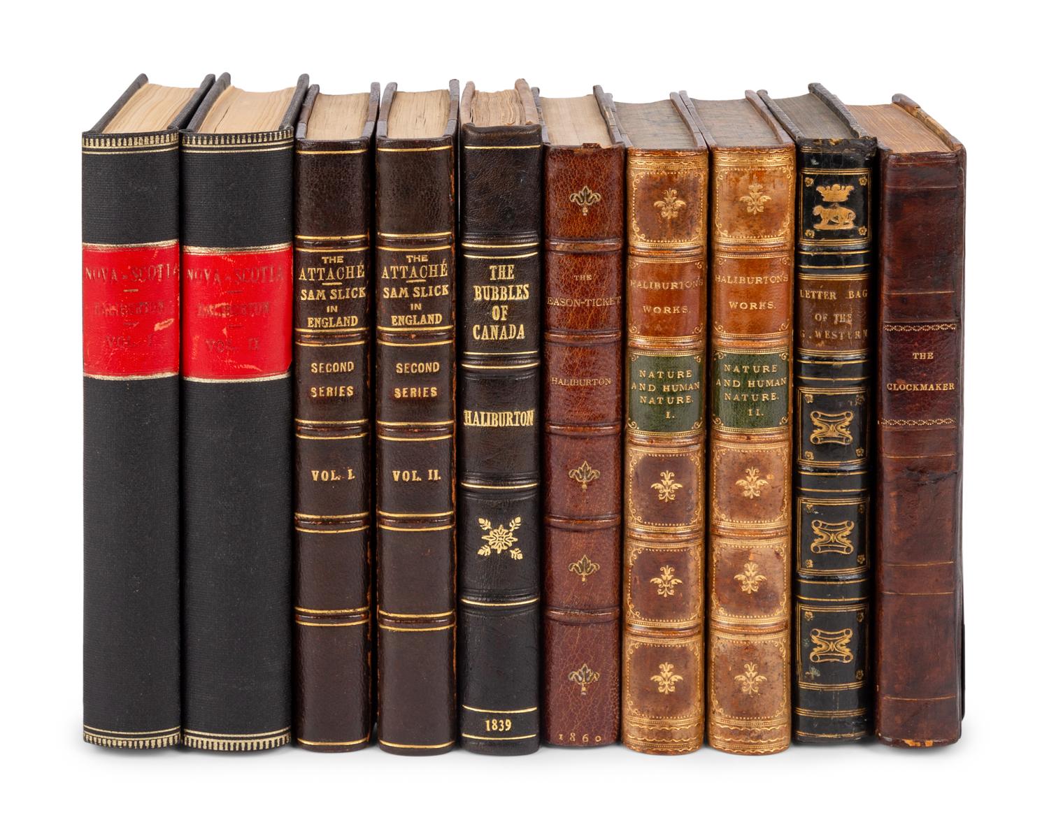 HALLIBURTON, Thomas Chandler (1796-1865). A group of 11 works, including: