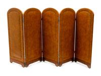 A Pair of Leather Folding Screens
