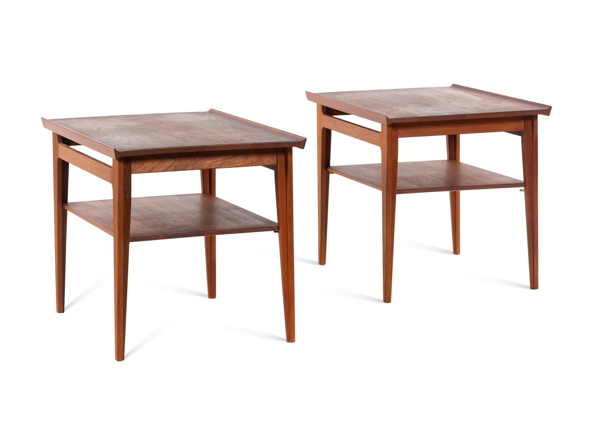 Pair of Two-Tiered Side Tables France & Daverkosen, Denmark